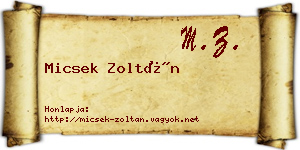 Micsek Zoltán névjegykártya